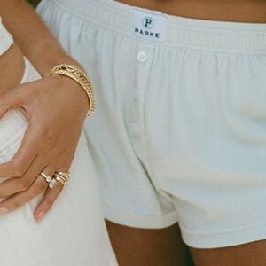 Parke Bridal Pointelle Shorts in Something Blue Size Large NIB